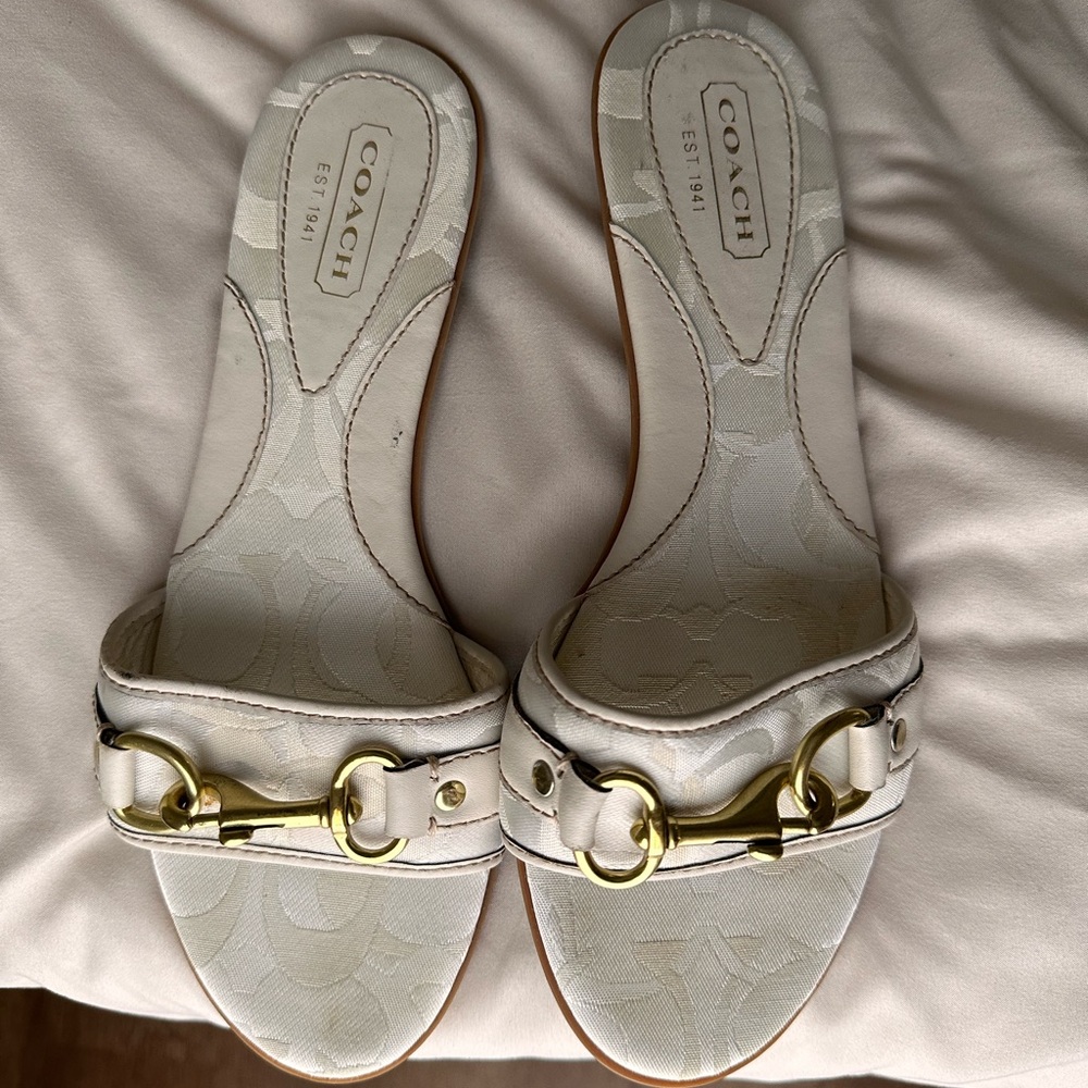 Coach Women's White Sandals